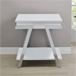Pemberly Row Contemporary Engineered Wood Square End Table in White