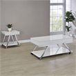 Pemberly Row Contemporary Engineered Wood Square End Table in White