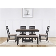 Pemberly Row Solid Wood and Polyester Upholstered Bench in Black