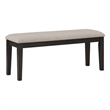 Pemberly Row Solid Wood and Polyester Upholstered Bench in Black