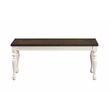 Pemberly Row Farmhouse Engineered Wood Two-Tone Bench in White