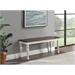 Pemberly Row Farmhouse Engineered Wood Two-Tone Bench in White