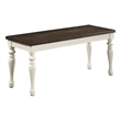 Pemberly Row Farmhouse Engineered Wood Two-Tone Bench in White