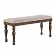 Pemberly Row Farmhouse / Country Polyester Upholstered Bench in Brown