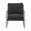Pemberly Row Polyester Upholstered Accent Chair in Black (Set of 2)