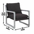 Pemberly Row Polyester Upholstered Accent Chair in Black (Set of 2)