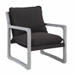Pemberly Row Polyester Upholstered Accent Chair in Black (Set of 2)