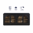 Pemberly Row Contemporary Engineered Wood Buffet/Server in Black