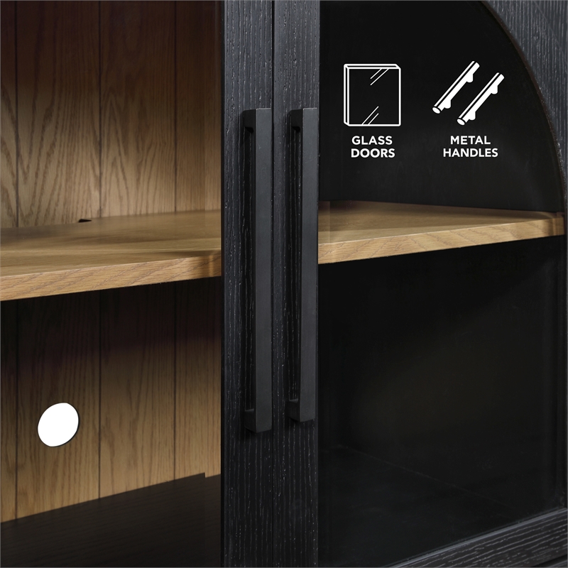 Pemberly Row Contemporary Engineered Wood Buffet/Server in Black