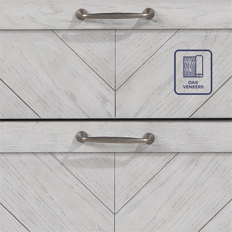 Pemberly Row Contemporary Engineered Wood Bedroom Nightstand in Gray