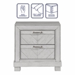 Pemberly Row Contemporary Engineered Wood Bedroom Nightstand in Gray