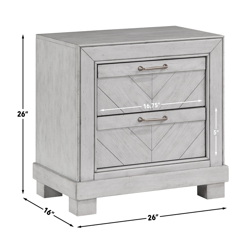 Pemberly Row Contemporary Engineered Wood Bedroom Nightstand in Gray