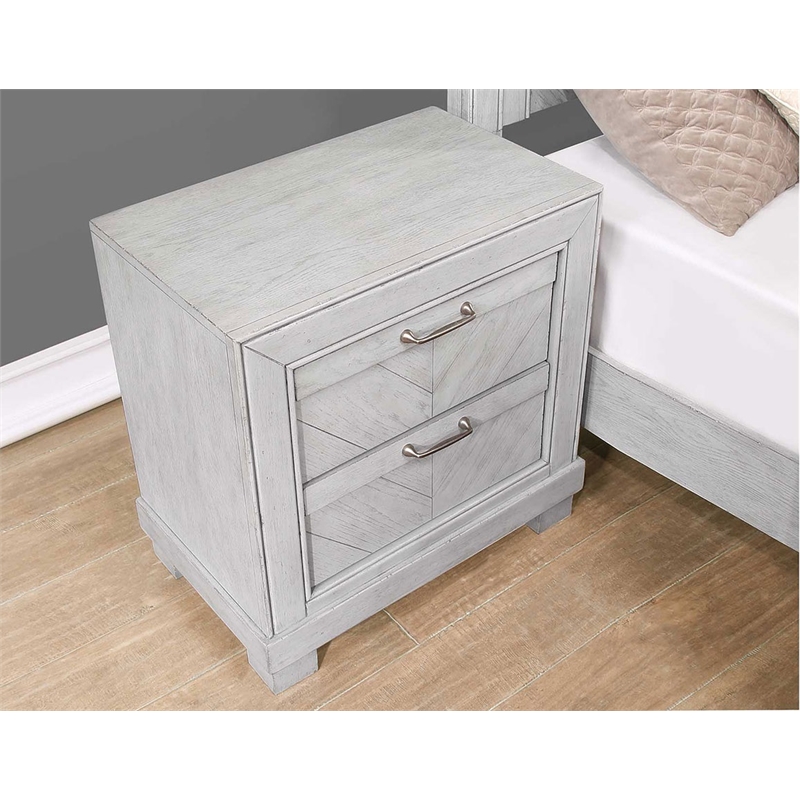 Pemberly Row Contemporary Engineered Wood Bedroom Nightstand in Gray