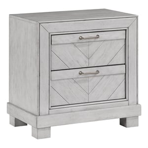 Pemberly Row Contemporary Engineered Wood Bedroom Nightstand in Gray