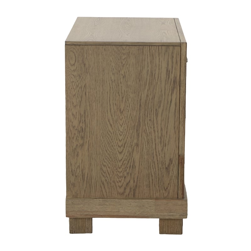 Pemberly Row Contemporary Engineered Wood Bedroom Nightstand in Brown