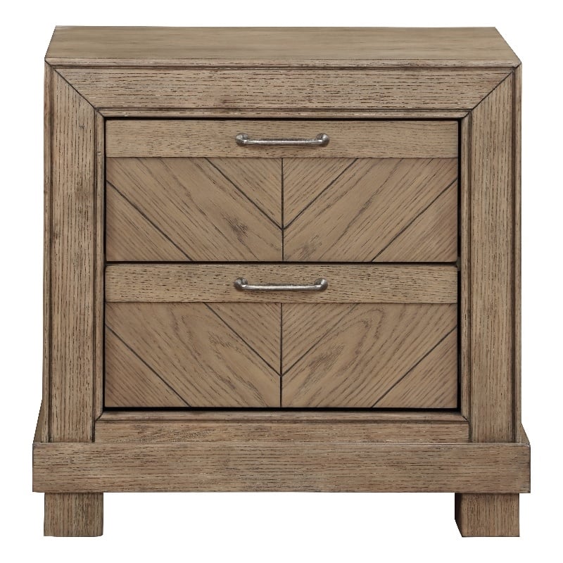 Pemberly Row Contemporary Engineered Wood Bedroom Nightstand in Brown