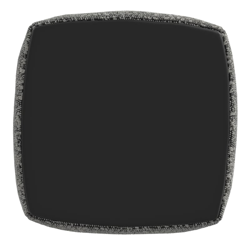 Pemberly Row Boucle Woven Fabric Square Footstool/Pouf in Black