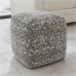 Pemberly Row Boucle Woven Fabric Square Footstool/Pouf in Black