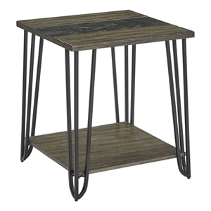 Pemberly Row 22&quot width Rectangular End Table with Sintered Stone Inlay