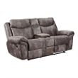 Pemberly Row Transitional Glider Recliner Console Loveseat Gray