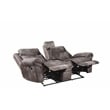 Pemberly Row Transitional Glider Recliner Console Loveseat Gray