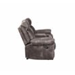 Pemberly Row Transitional Glider Recliner Console Loveseat Gray