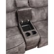 Pemberly Row Transitional Glider Recliner Console Loveseat Gray