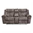 Pemberly Row Transitional Glider Recliner Console Loveseat Gray