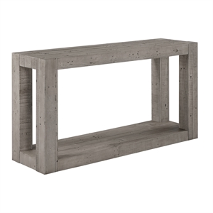 Pemberly Row Farmhouse 54&quot Rectangular Pinedale Sofa Table Gray
