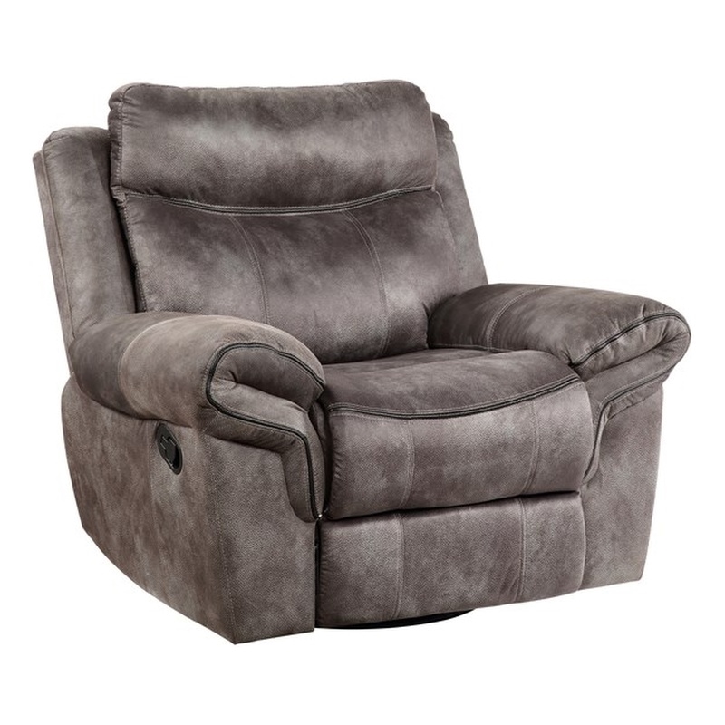 Pemberly Row Polyester Fabric Transitional Glider Recliner Gray