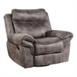 Pemberly Row Polyester Fabric Transitional Glider Recliner Gray