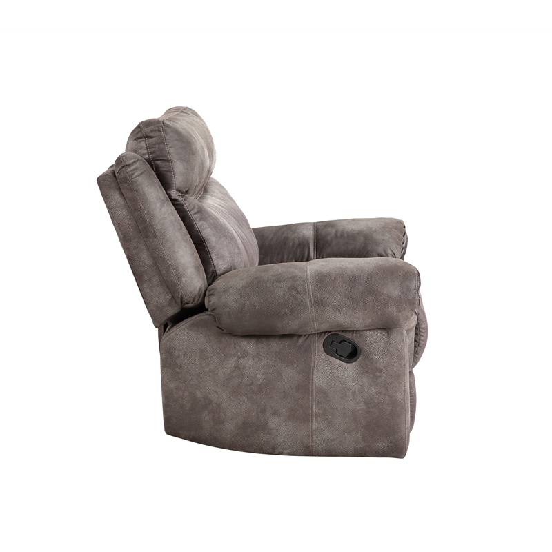 Pemberly Row Polyester Fabric Transitional Glider Recliner Gray