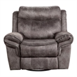 Pemberly Row Polyester Fabric Transitional Glider Recliner Gray