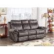 Pemberly Row Transitional Recliner Sofa Gray with Drop-Down Console