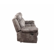 Pemberly Row Transitional Recliner Sofa Gray with Drop-Down Console