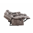 Pemberly Row Transitional Recliner Sofa Gray with Drop-Down Console
