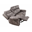 Pemberly Row Transitional Recliner Sofa Gray with Drop-Down Console