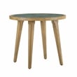 Pemberly Row Engineered Wood End Table with Sintered Stone in Light Brown