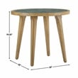 Pemberly Row Engineered Wood End Table with Sintered Stone in Light Brown