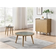 Pemberly Row Engineered Wood End Table with Sintered Stone in Light Brown