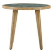 Pemberly Row Engineered Wood End Table with Sintered Stone in Light Brown