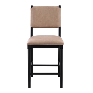Pemberly Row Polyester Fabric Contemporary 41&quot Black Counter Chair