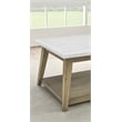 Pemberley Row Marble White Cocktail Table Rectangular with Casters 48