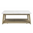 Pemberley Row Marble White Cocktail Table Rectangular with Casters 48