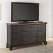 Pemberly Row Farmhouse Acacia Wood 6-Drawers Bedroom Dresser in Brown