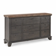 Pemberly Row Farmhouse Acacia Wood 6-Drawers Bedroom Dresser in Brown
