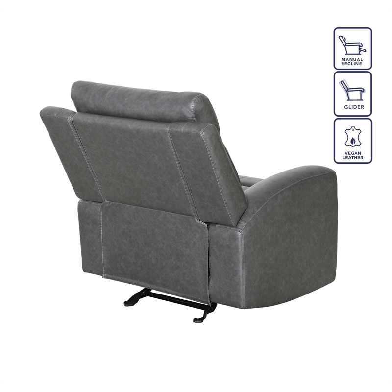 Pemberly Row Modern / Contemporary Manual Chair Gray with Glider