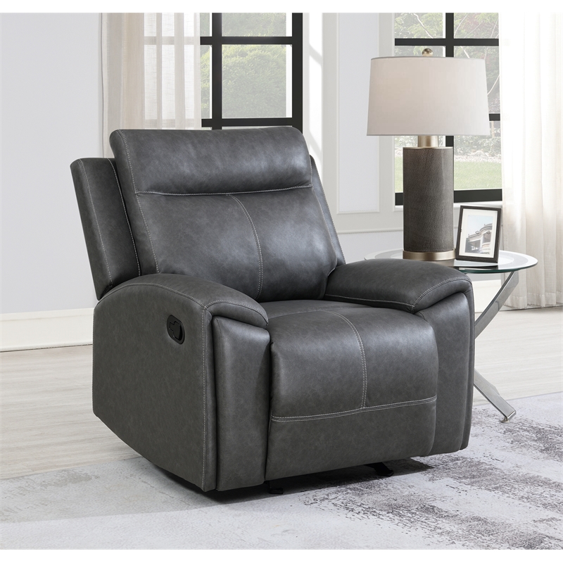 Pemberly Row Modern / Contemporary Manual Chair Gray with Glider