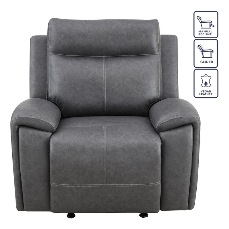 Pemberly Row Modern / Contemporary Manual Chair Gray with Glider