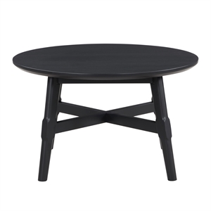 Pemberly Row Contemporary Round 32&quot Width Coffee Table Black